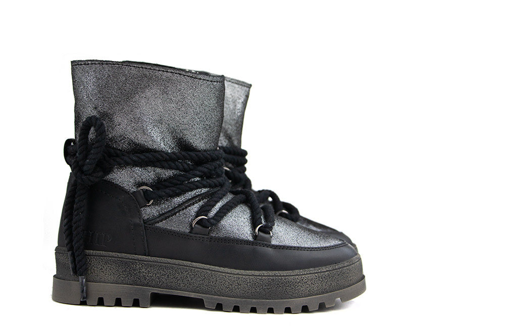 Hip Boots Black Glitter Combi