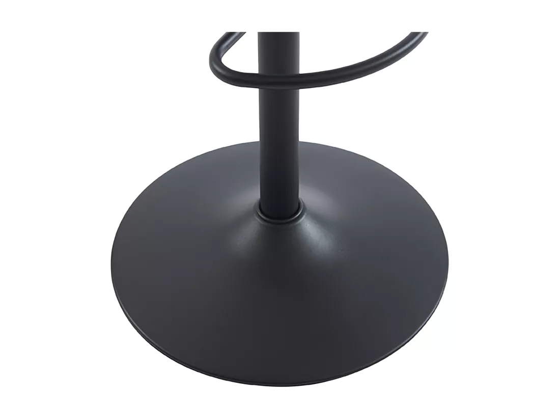 Lot de 2 tabourets de bar en velours côtelé et métal noir - Hauteur réglable - Crème - ZINEA