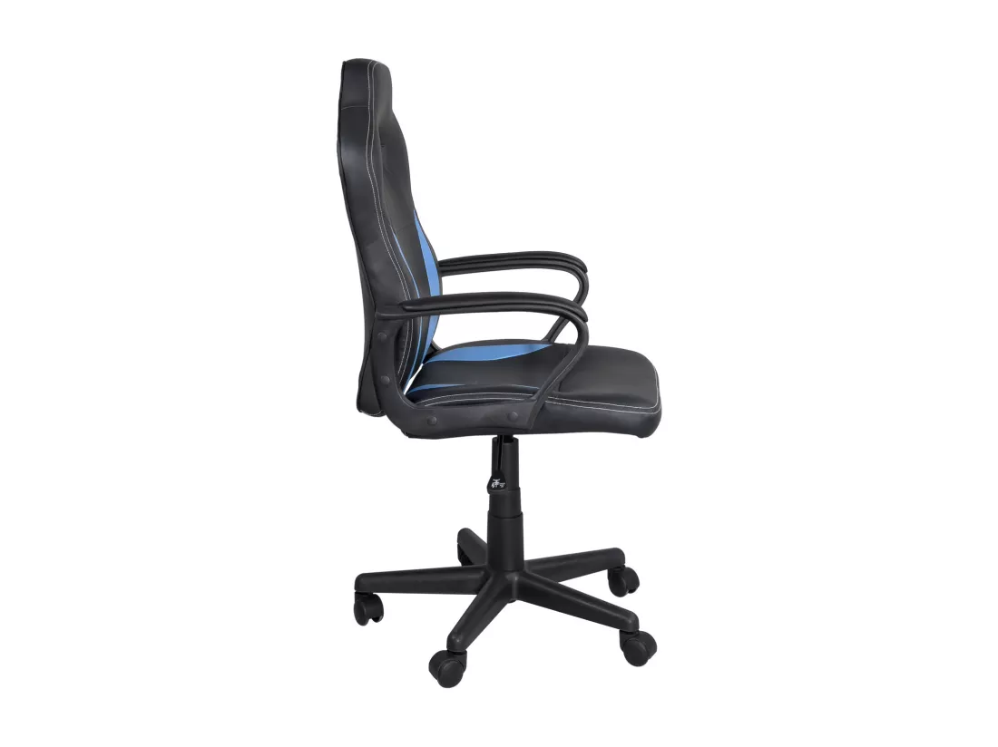 Chaise gamer junior hauteur réglable siège simili pivotant accoudoir rembourré WAN (Noir bleu)