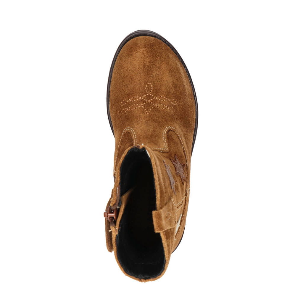 Nelson Kids suède cowboylaarzen cognac