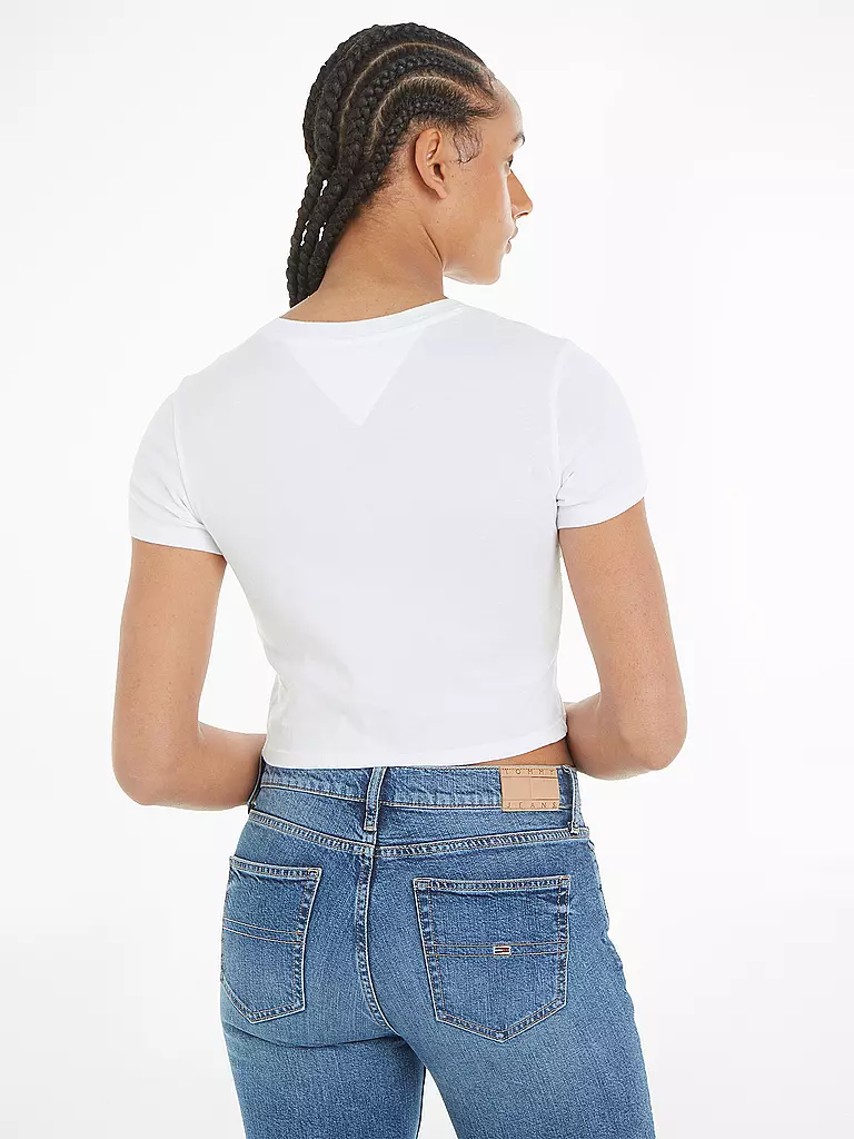 TOMMY JEANS T-Shirt Cropped Fit weiss
