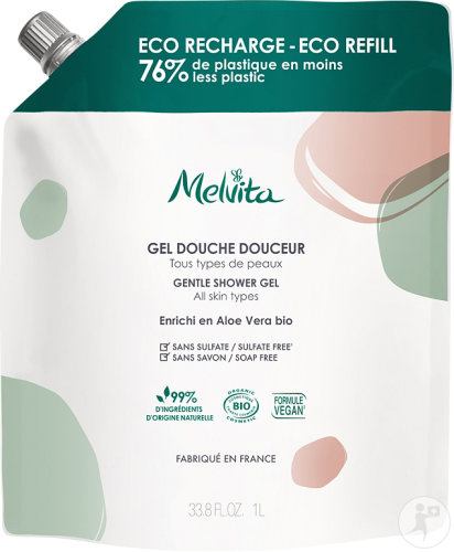 Melvita Gel Douche Douceur Tous Types De Peaux Bio Recharge 1000ml
