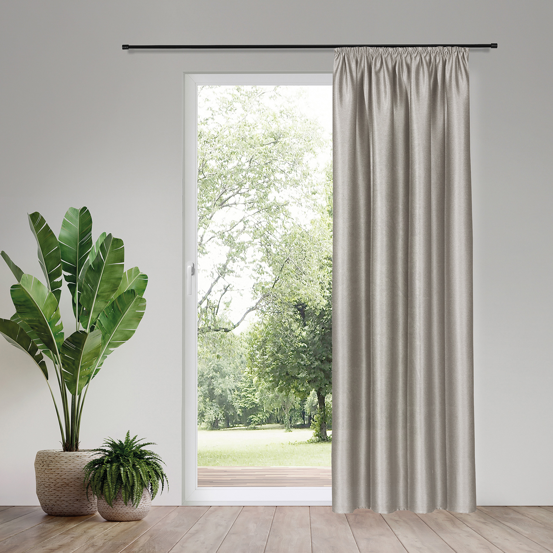 Dekoschal - taupe - Thermoeffekt - 140x245 cm