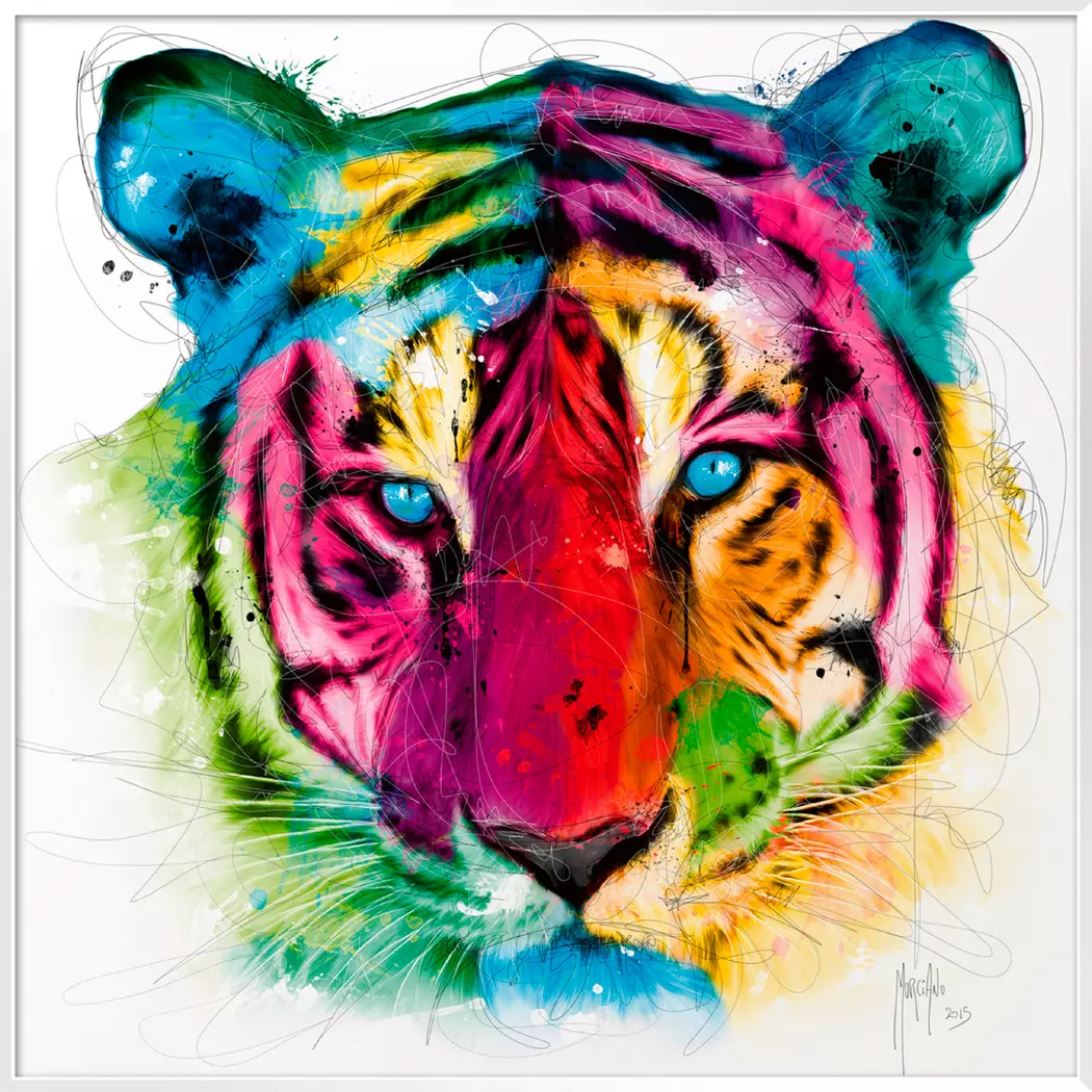 Wandbild 70 x 70 cm Tiger Pop