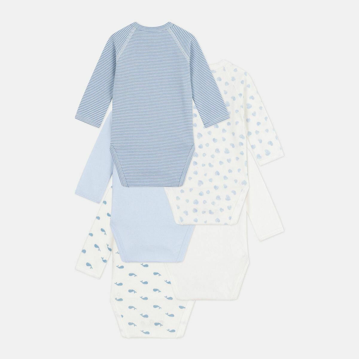 PETIT BATEAU<br>Conjunto de 5 bodies de manga comprida