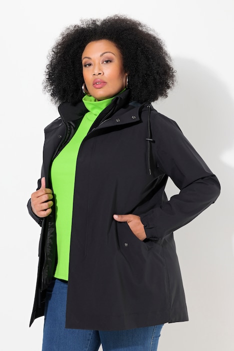 HYPRAR 3-in1-Funktionsjacke, A-Linie, Steppweste, Kapuze