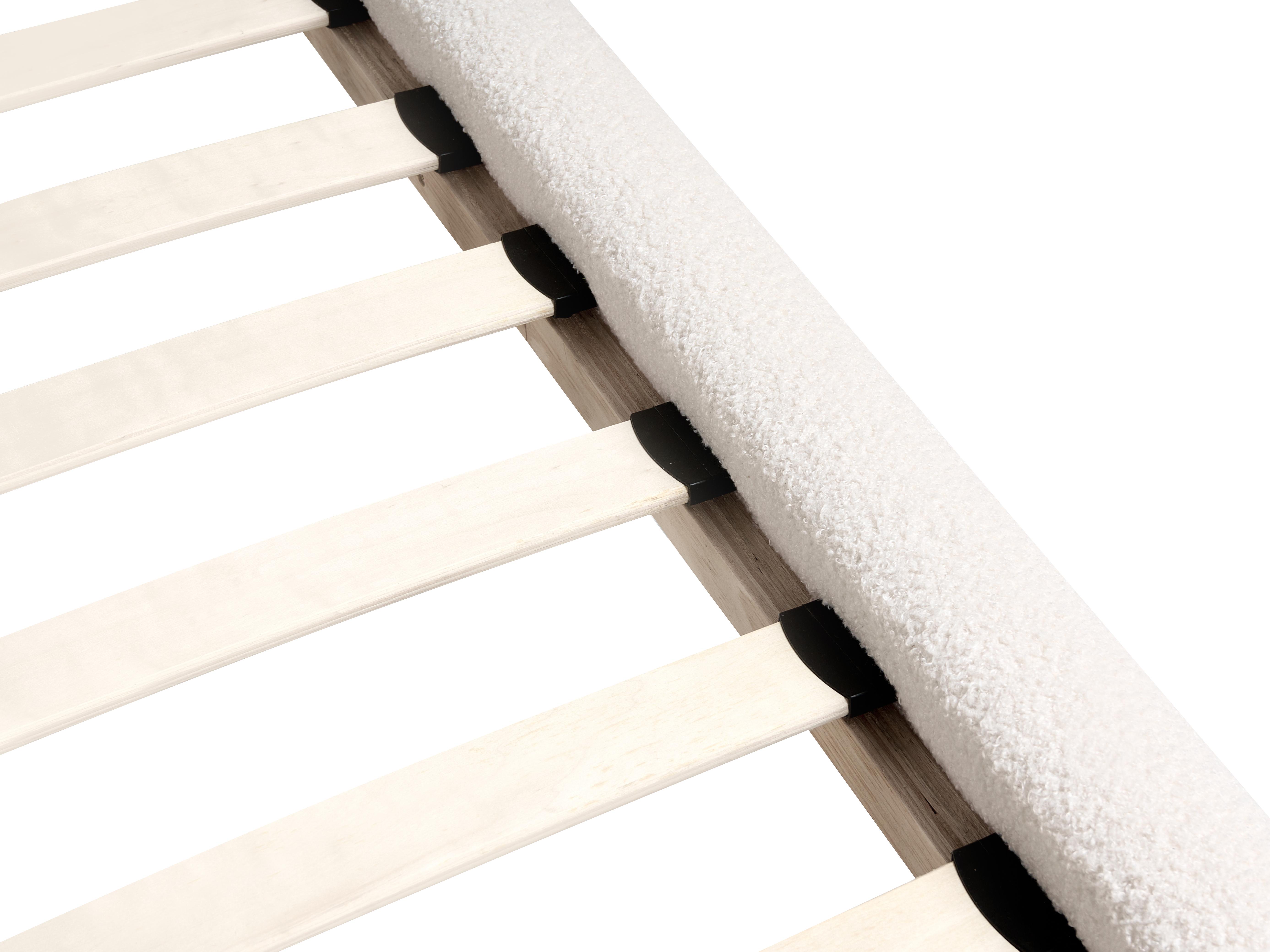 Bed Bouclé CRESSAT 180 x 200 cm Gebroken wit