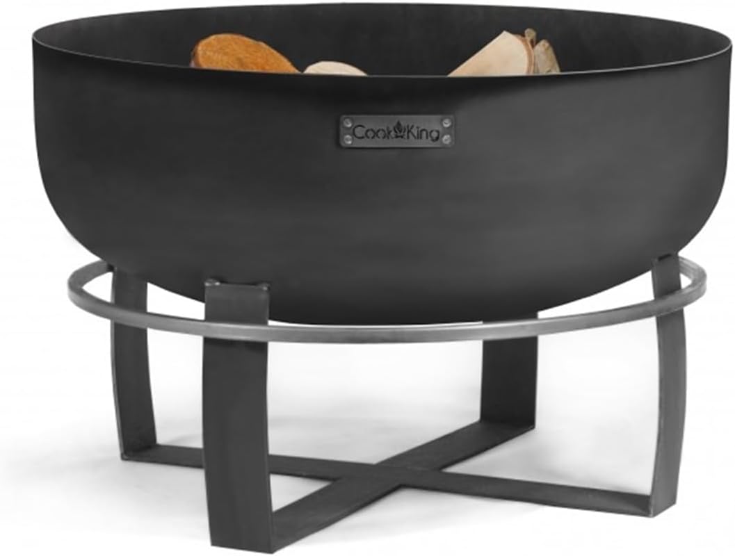 Feuerschale XXL Viking D 60 cmGrillschale Feuerstelle für Garten als Grill oder Wärmequelle Naturstahl CookKing