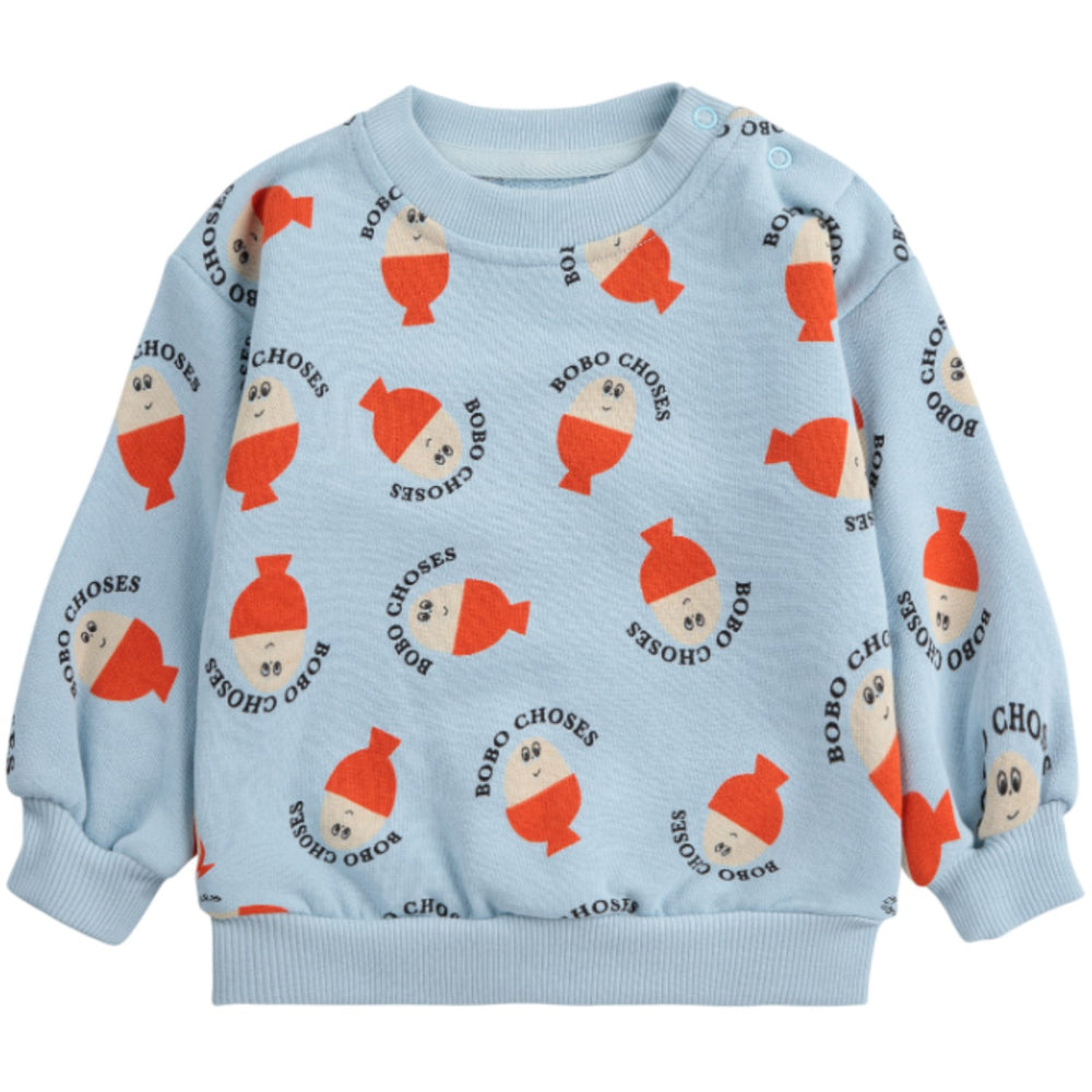 Køb Bobo Choses Lys Blue Morning Egg All Over Sweatshirt