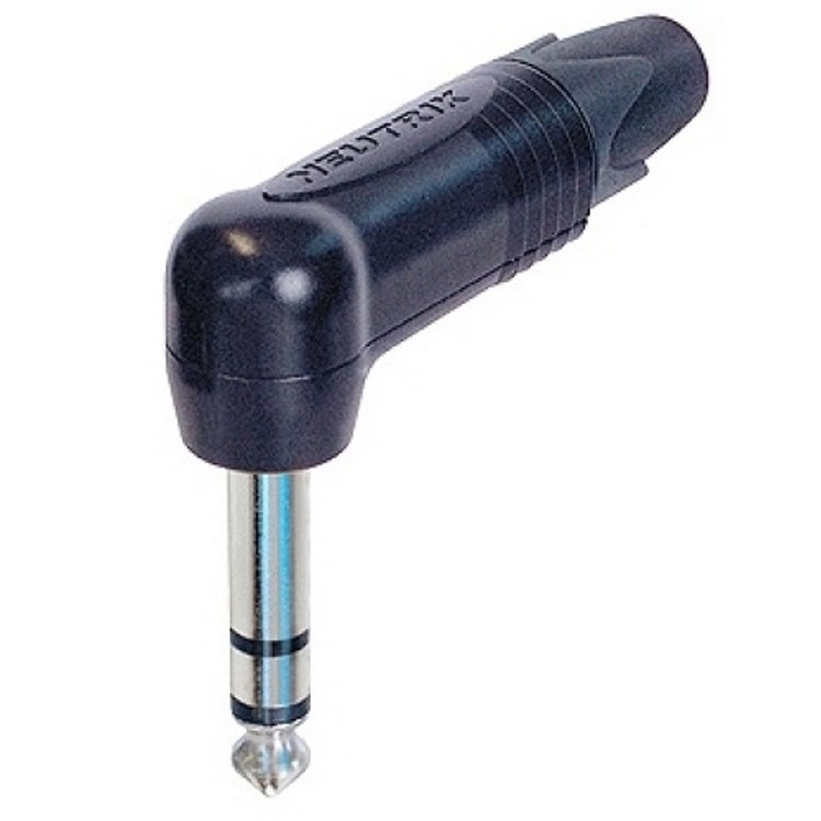 Neutrik NP3RX-BAG haakse 6.3mm jack plug stereo, zwart
