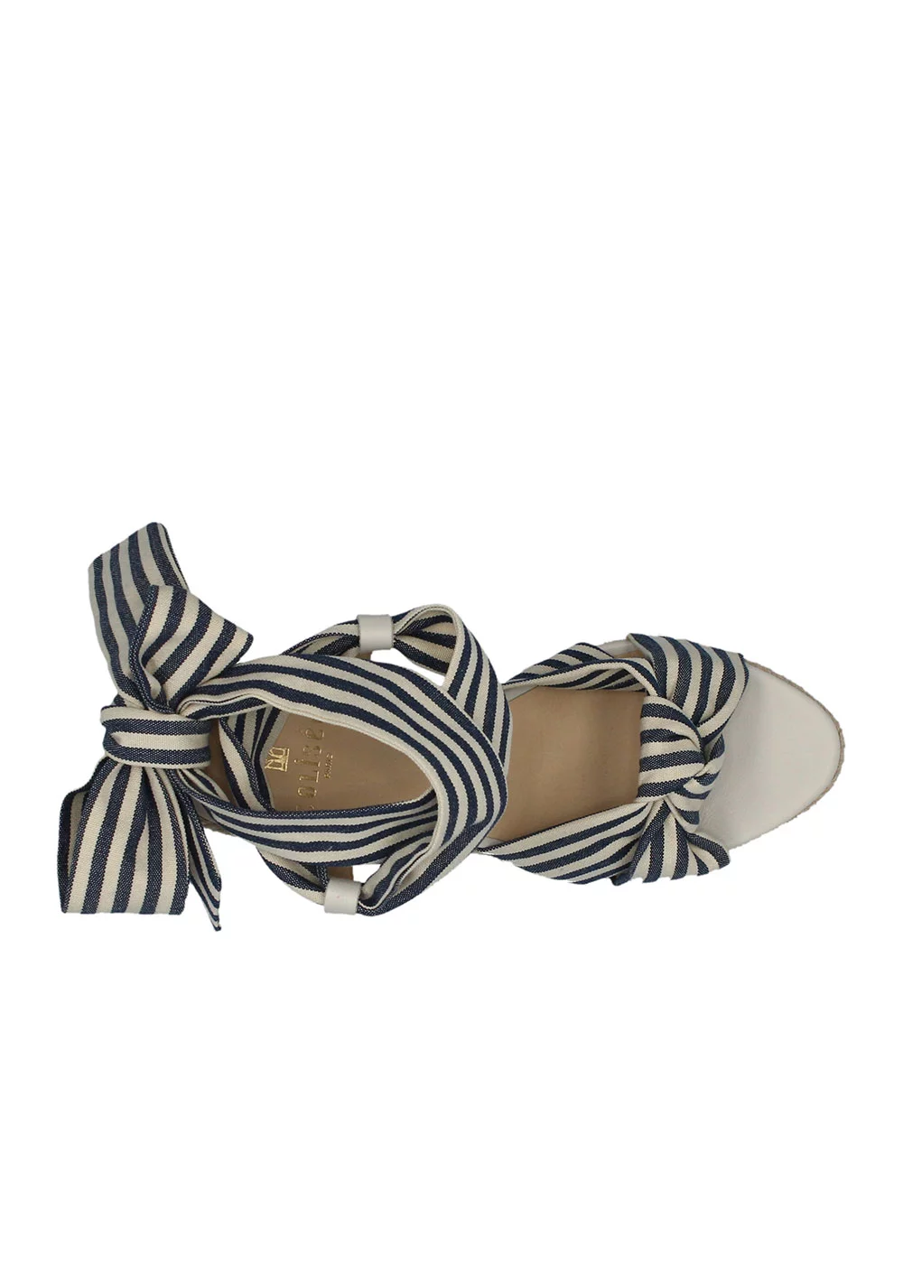 COMPENSE CORDE TISSU RAYE BLEU ET BLANC