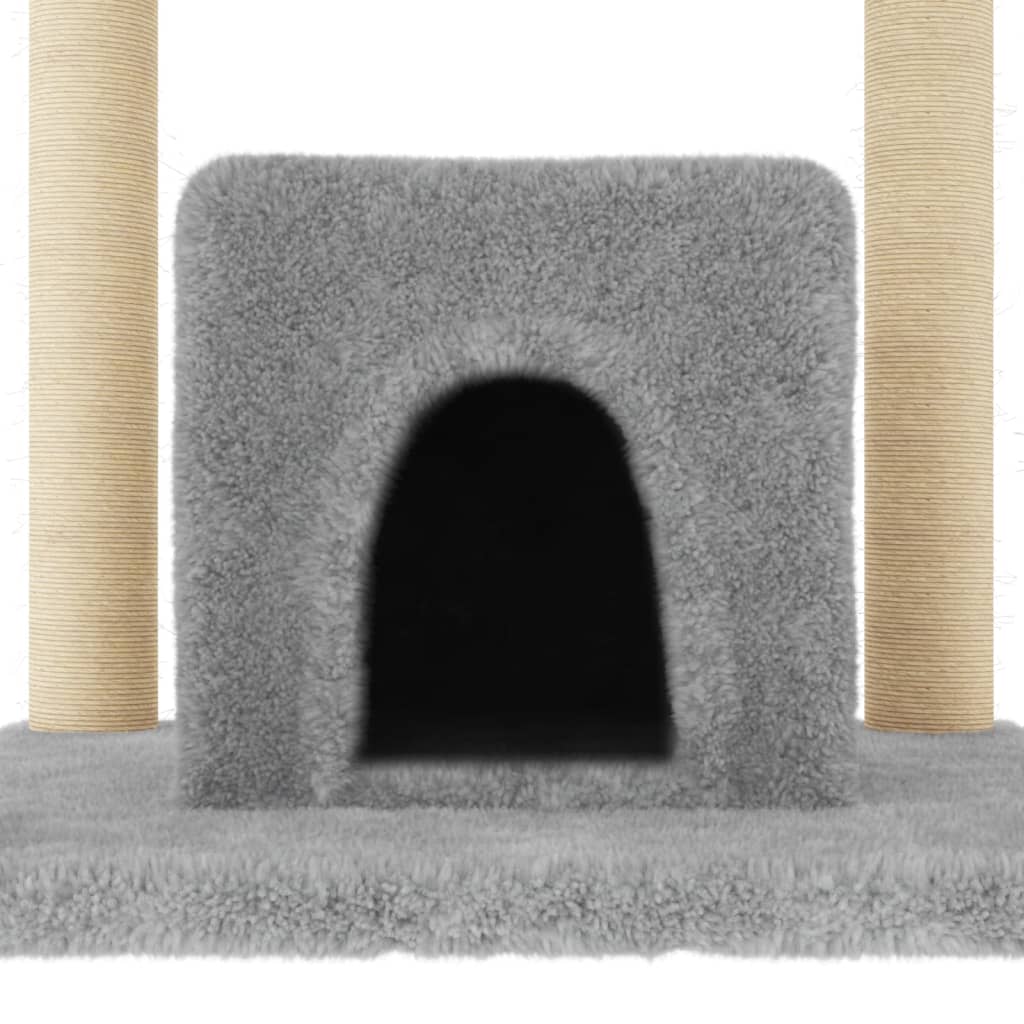 Arbre à chat avec griffoirs en sisal gris clair 154 cm