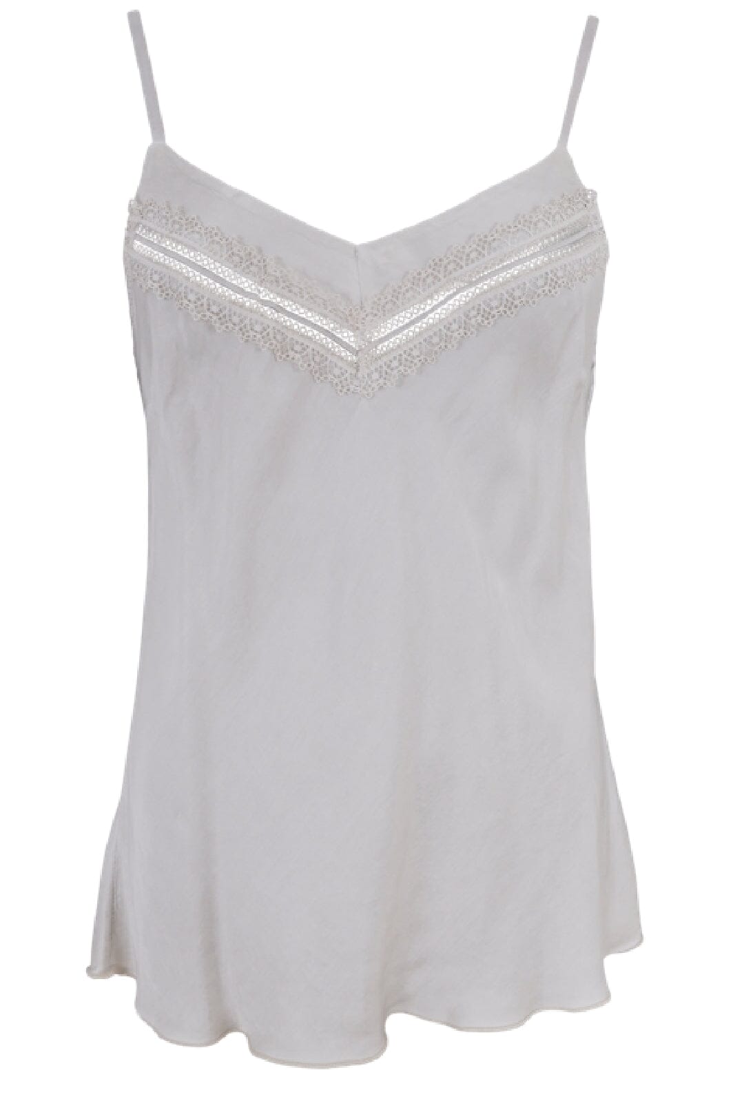 Black Colour Bclou Satin Strap Top ivory