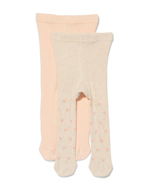 collants bébé fleur 2 paires beige