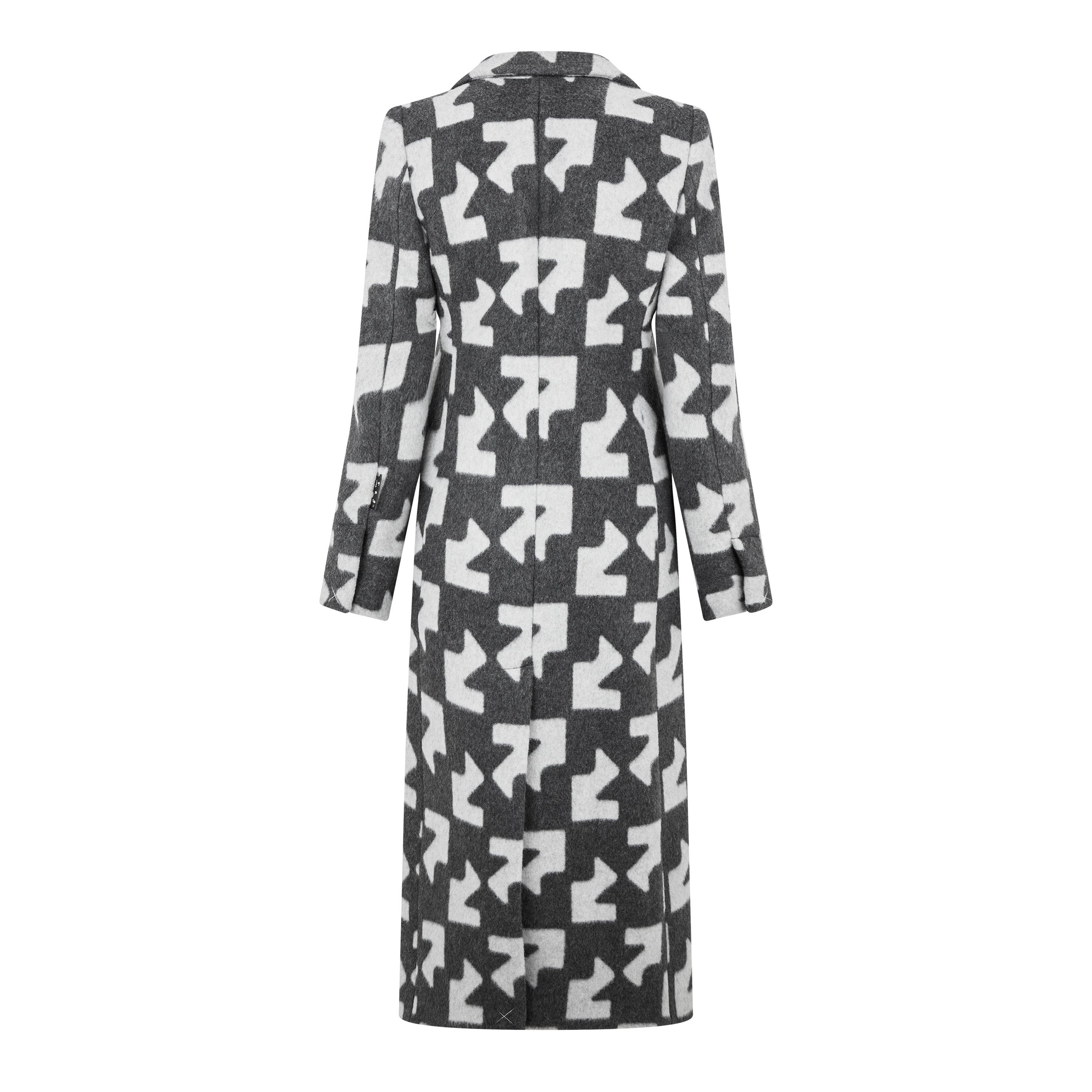 Off White Geometric Overcoat