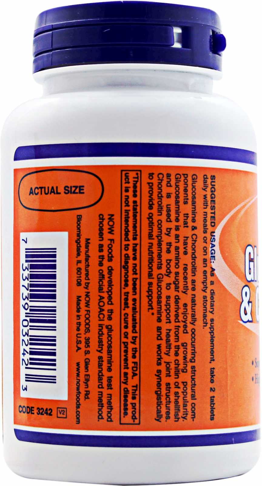 NOW Foods Glucosamina e Condroitina para a Saúde das Articulações - 60 comprimidos