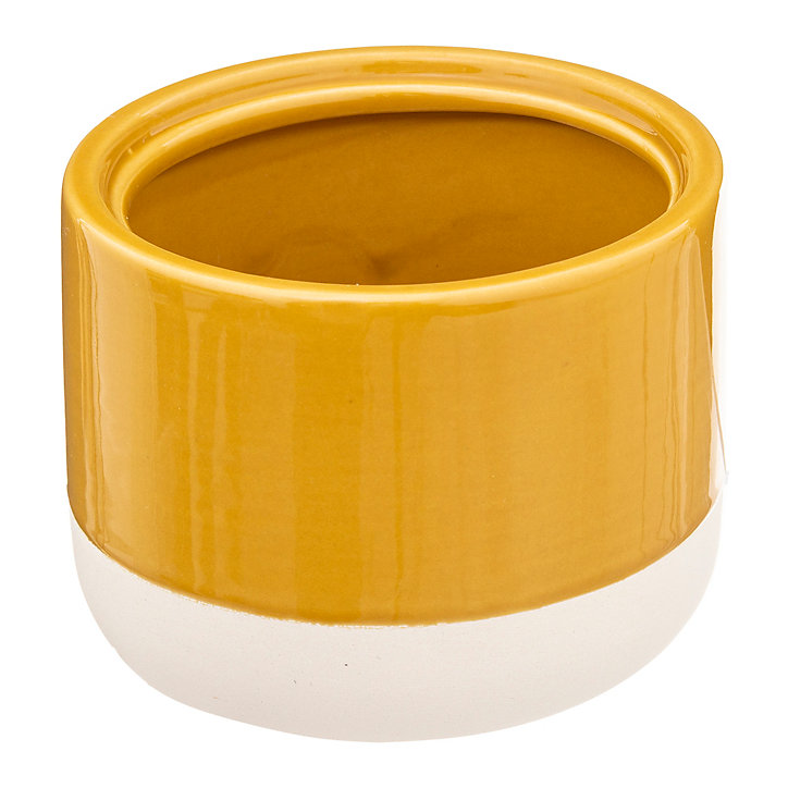Pot à coton rond avec couvercle Solar ocre
