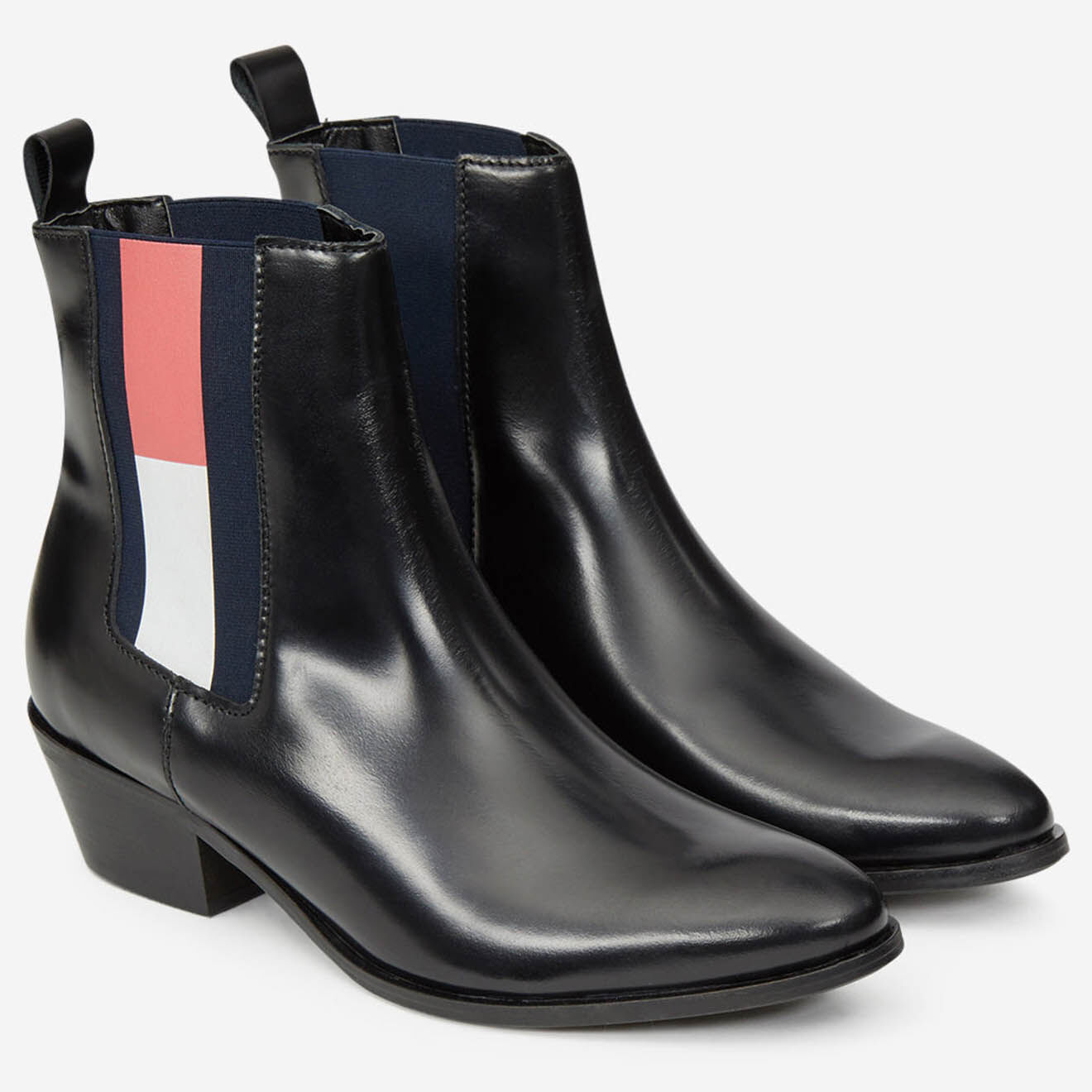Tommy Hilfiger Santiags en Cuir Elastique Coporate noires