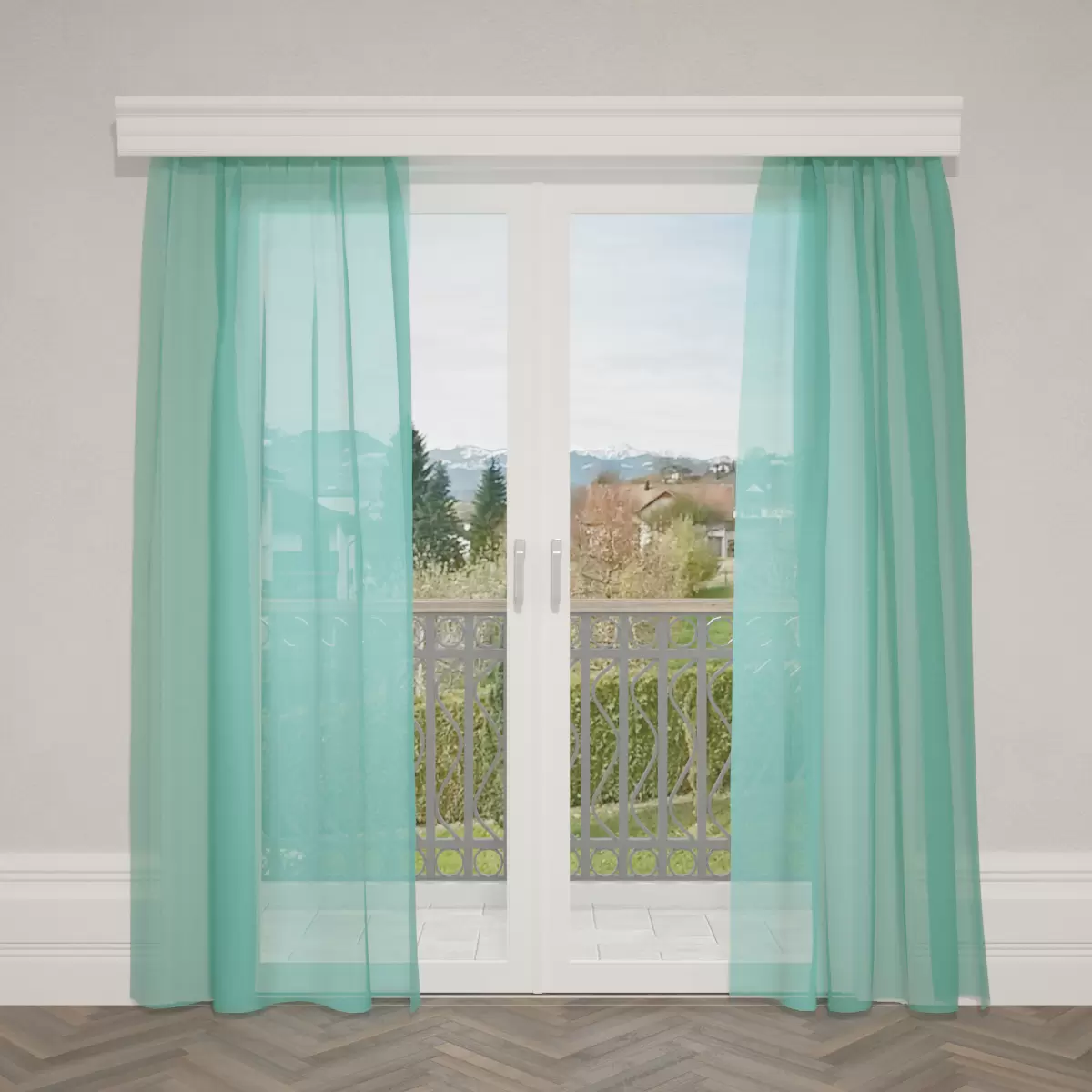 Tagvorhang Mousseline Blau