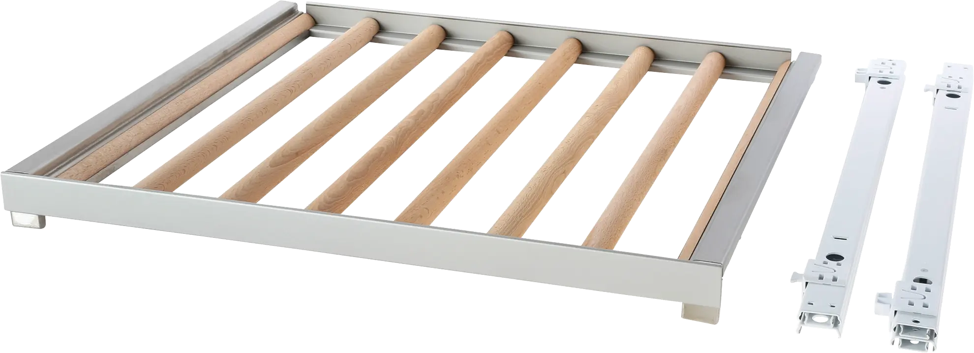 Volledig uittrekbare flessenschap in beuken en aluminiumVoor apparaten van 61 cm breed 00741789