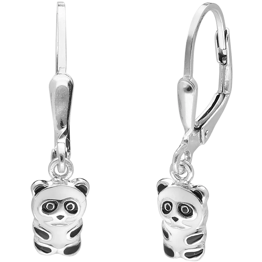 trendor Kinder-Ohrringe für Mädchen Silber 925 Pandabär silver