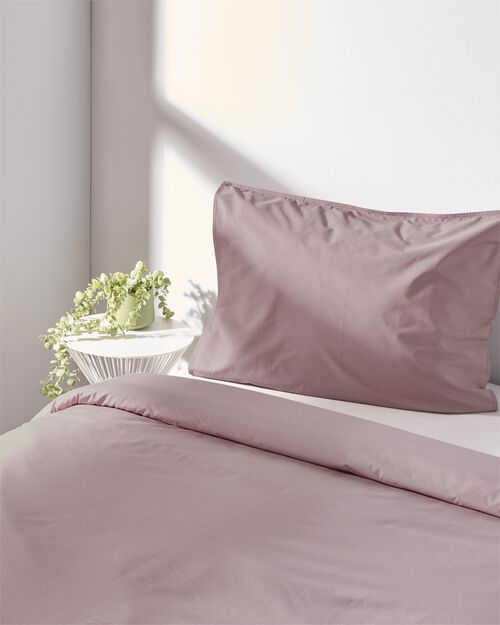 housse de couette percale 140x200/220 mauve