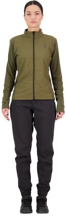 REDWOOD WIND Damen-Merino-Langarmtrikot mit Windschutz  dark olive  S