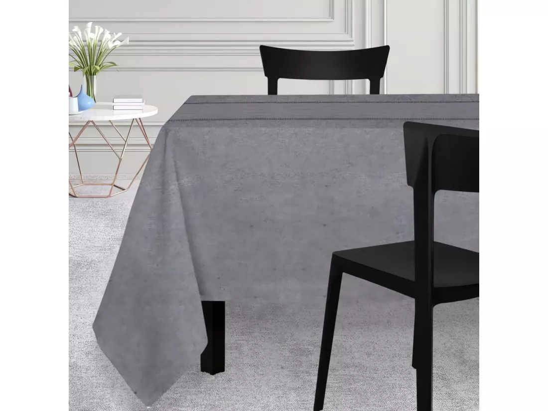 Nappe rectangle 150x300 cm VENISE gris, par Soleil d'Ocre