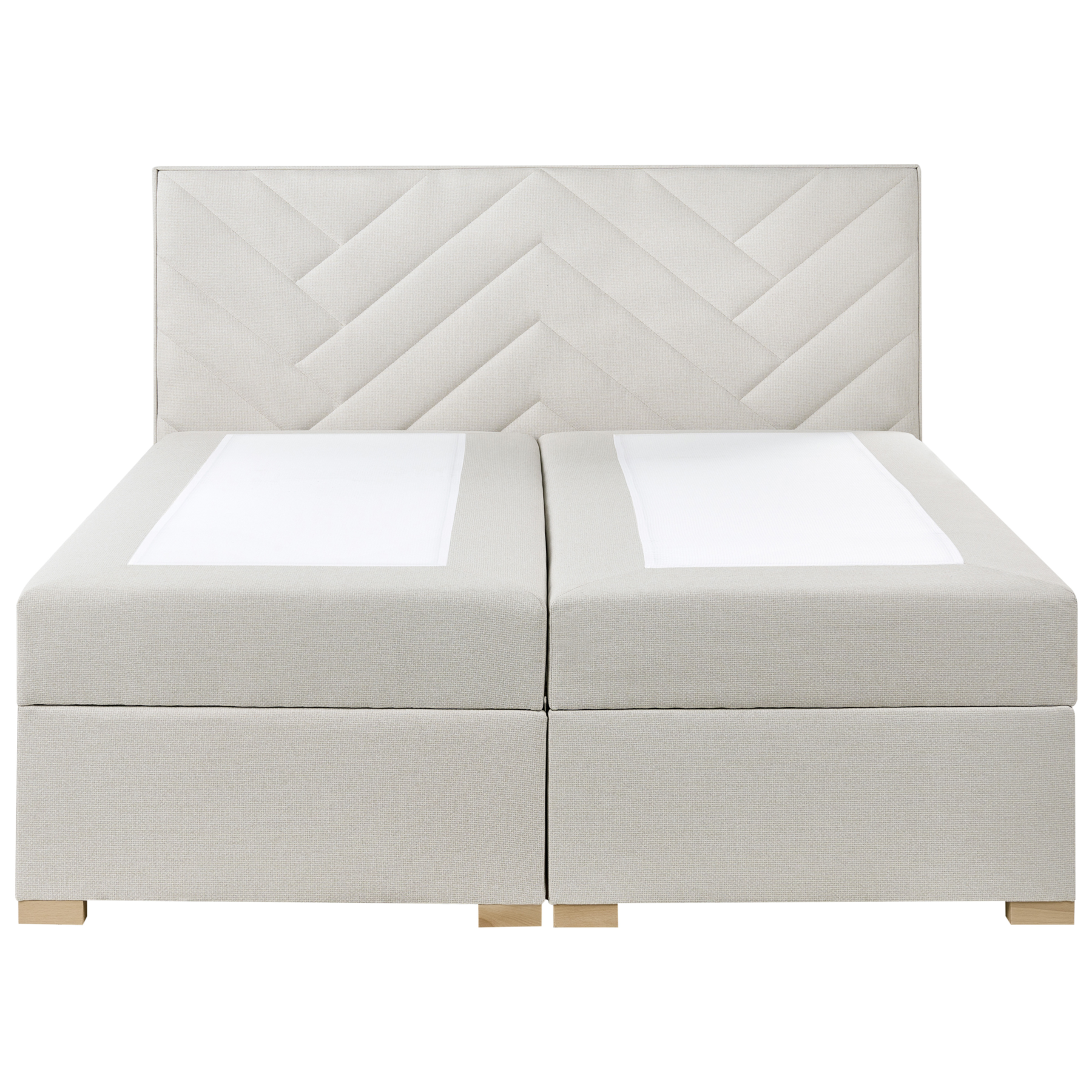 Beliani-ESQUIRE-Boxspringbed-Gebroken wit-180 x 200 cm-Polyester