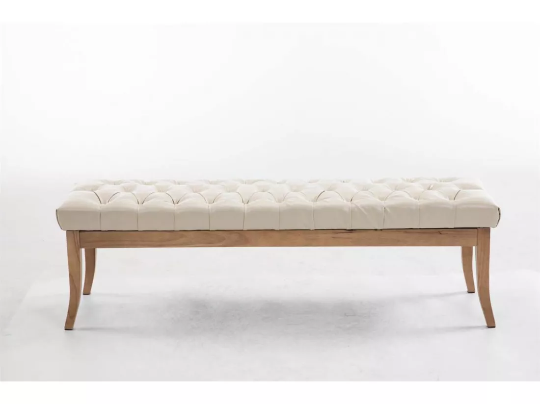 Banquette - Similicuir & Bois - Crème - Ramses
