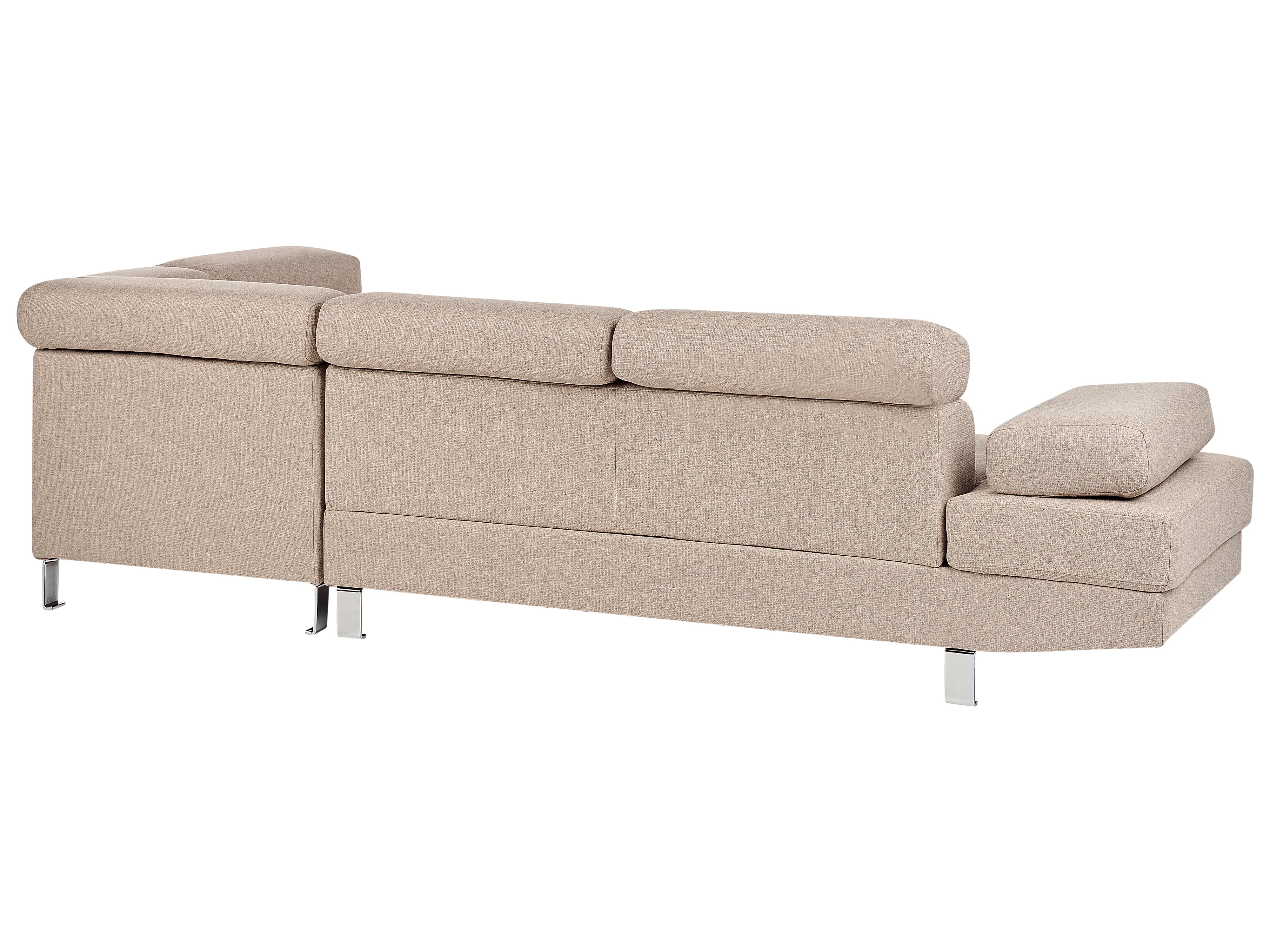Hoekbank 5-zits NORREA Stof Beige linkszijdig