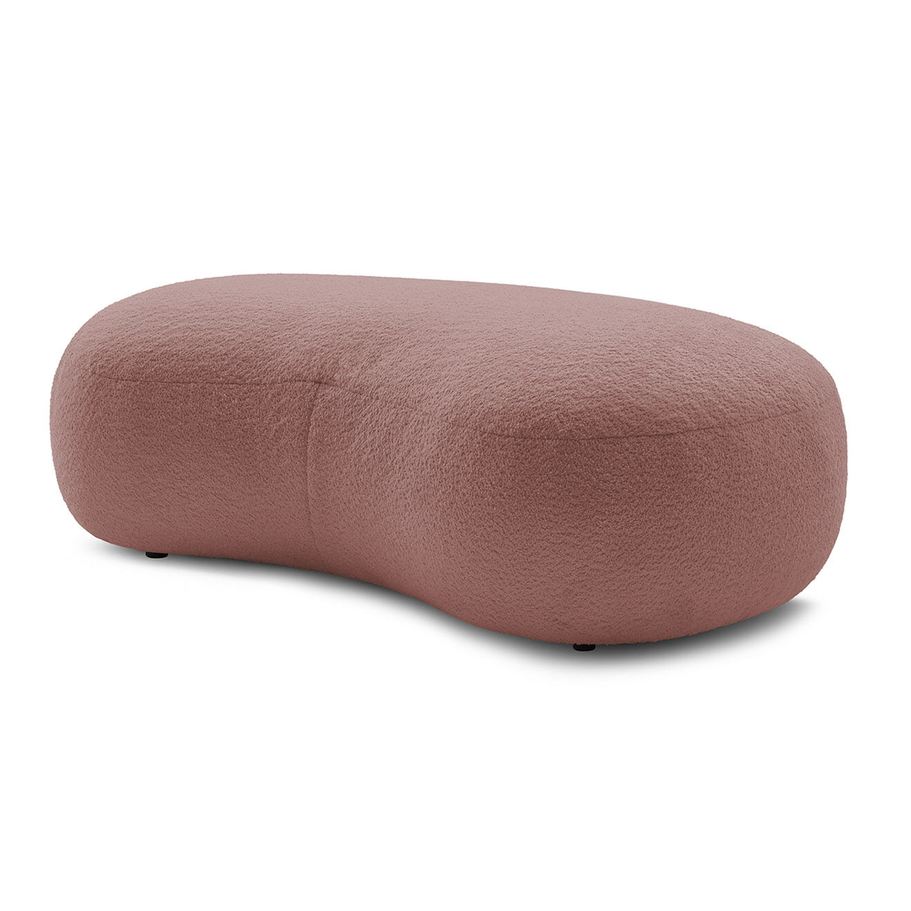 Bobochic Pouf Saint-Germain tissu bouclette rose - 147x90x47 cm