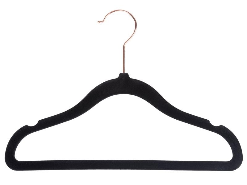 COCON Kinderkleiderbügel 10 Stück, Schwarz Kleiderbügel für Baby- und Kinderkleider