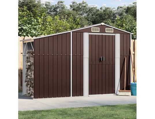 VIDAXL - Abri de jardin marron 277x93x179 cm acier galvanisé