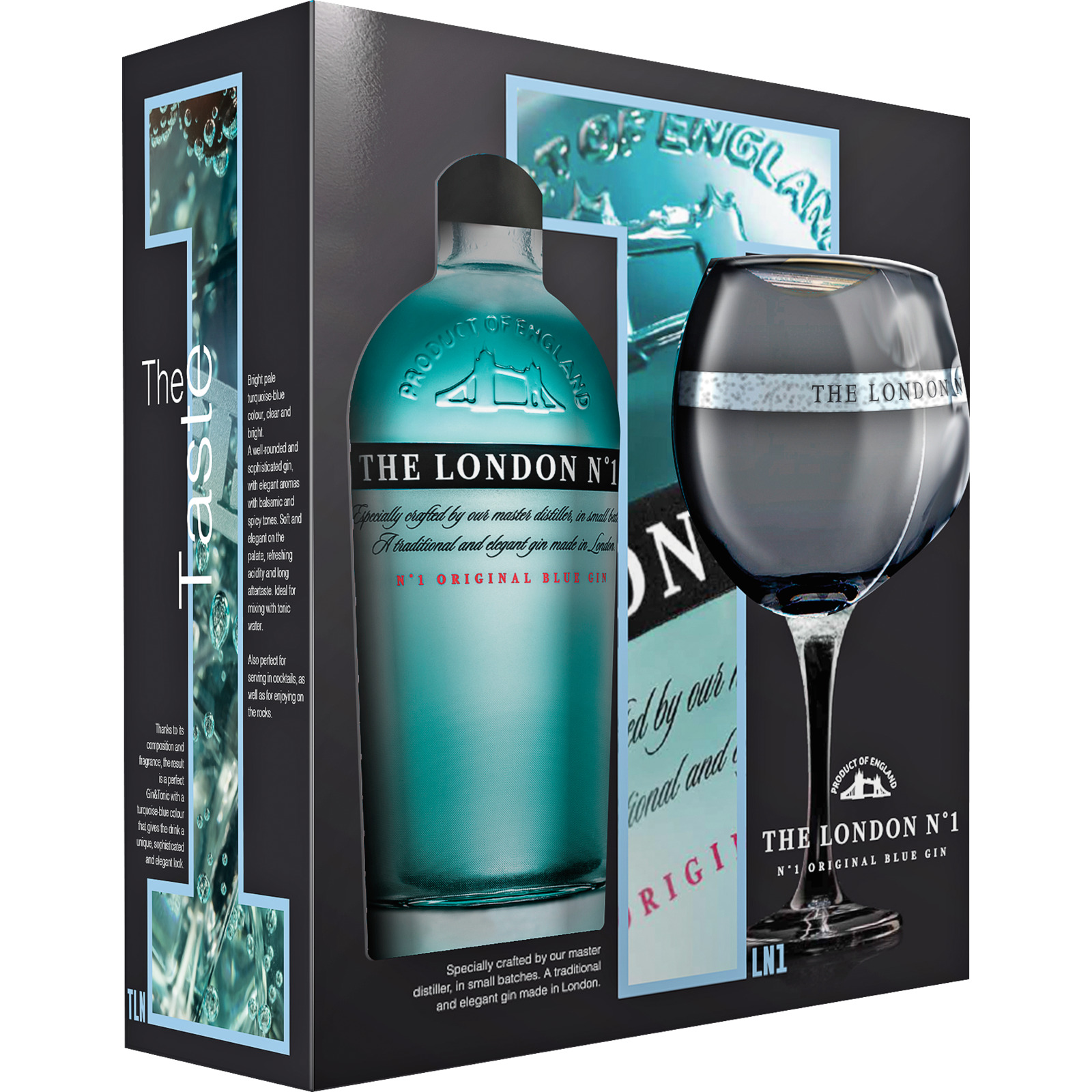 The London No.1 Blue Gin-Set mit Glas 70 cl