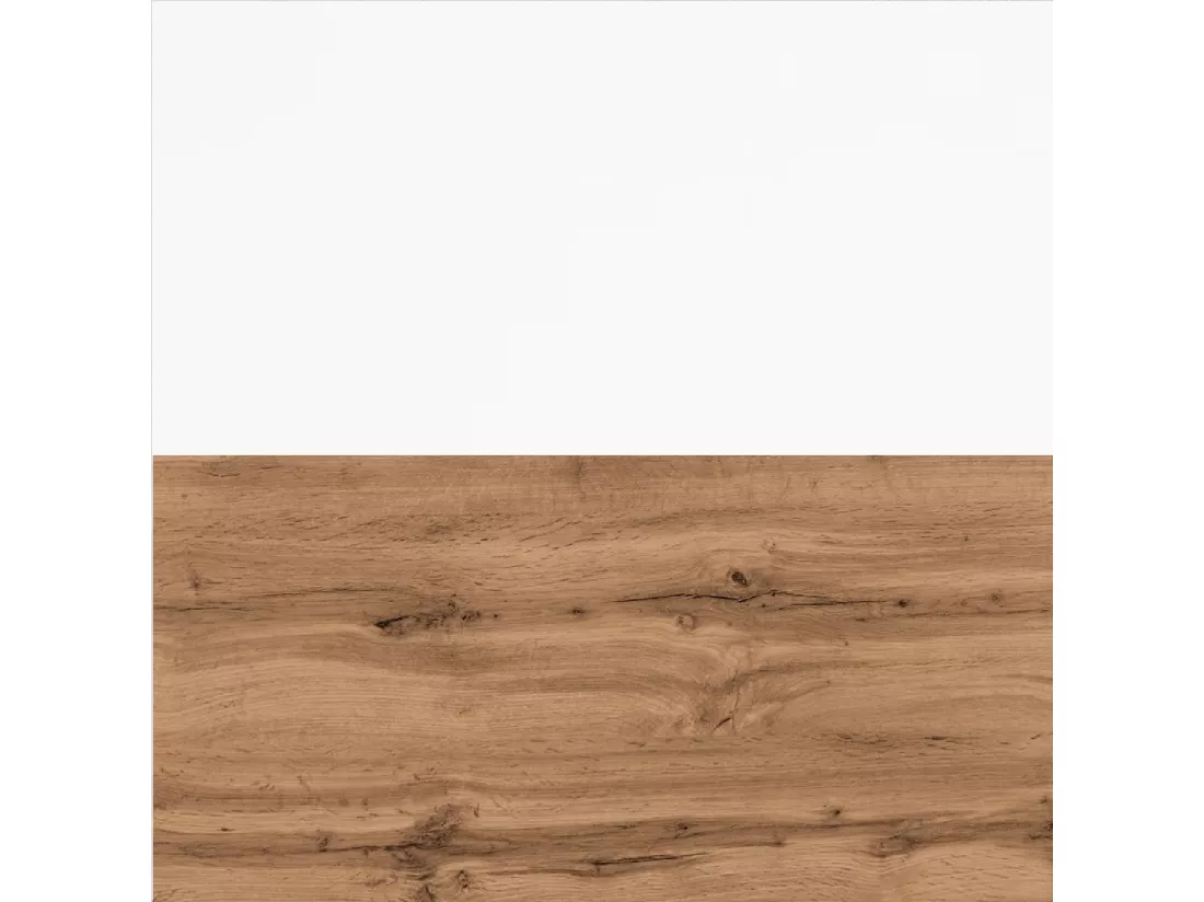 Composition double vasque 4 pieces ASTRA blanc/chene