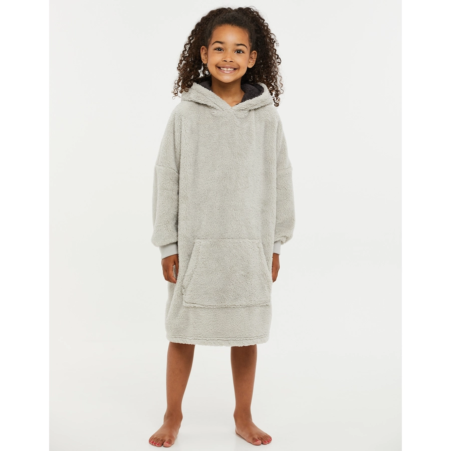 Threadgirls Bademantel Familly Girls Lounge Oversized Poncho Jamie Light Grey
