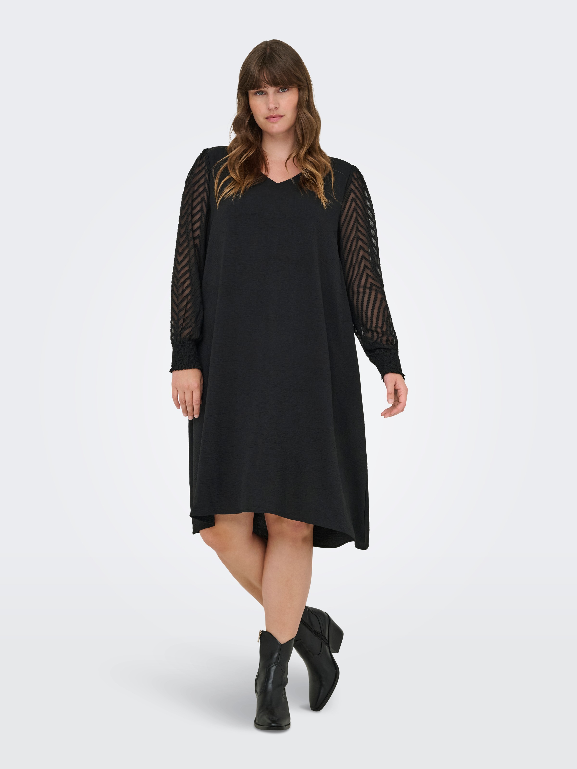 ONLY CARMAKOMA Midikleid »CARMETTA LIFE LS KNEE DRESS WVN« Sommerkleid