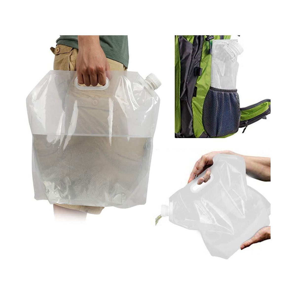 Sammenleggbar vannpose 10 liter Gjennomsiktig