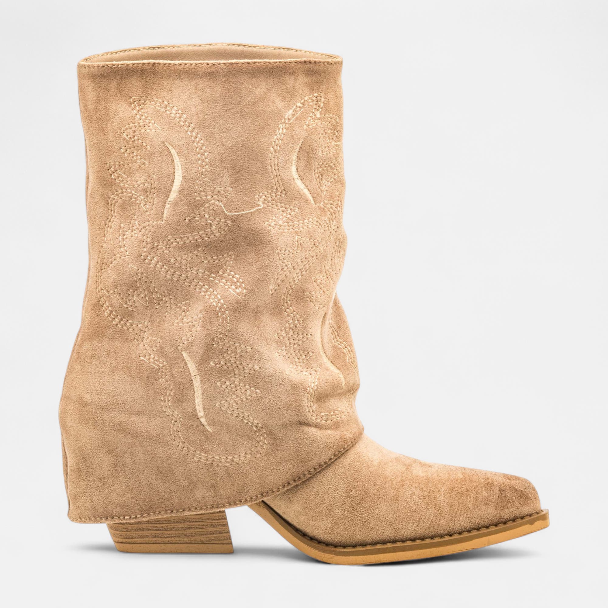 Santiags à talon Femme beige