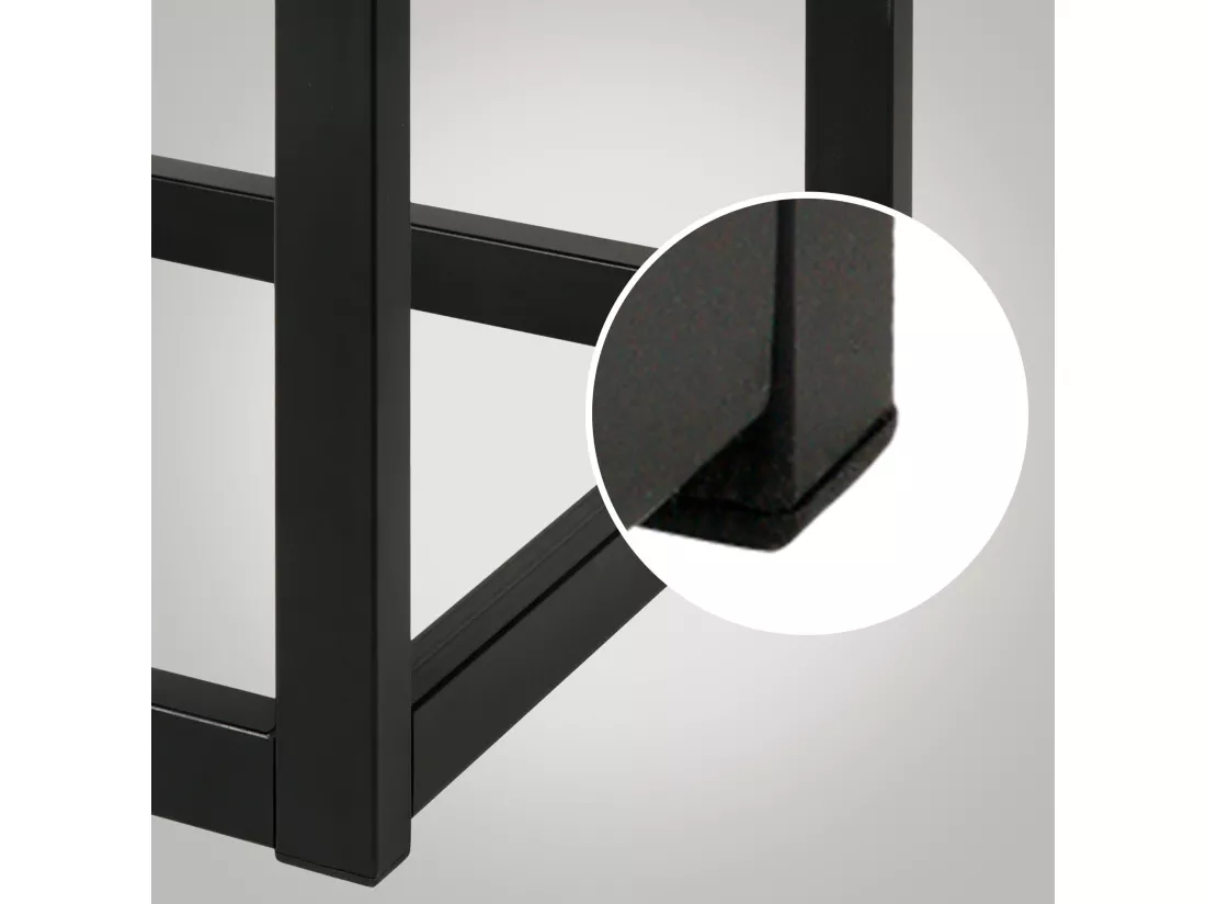 Banquette - Velours & Métal noir mat - Gris - Polson