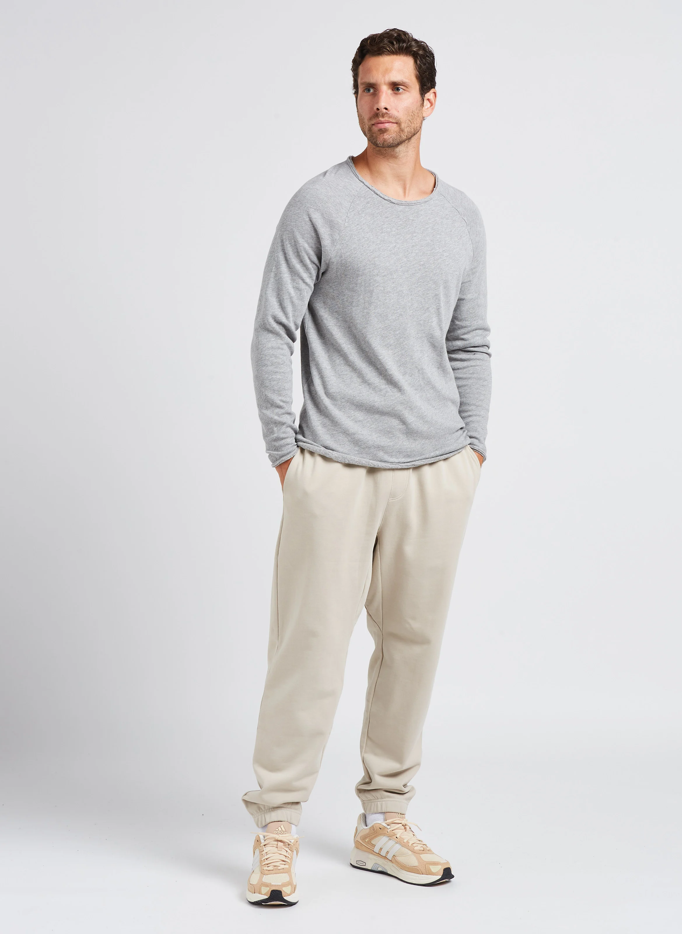 Jogging large en coton | Beige