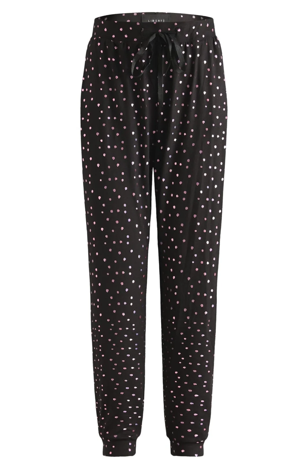 Liberte Alma-Pants black pink holographic dot