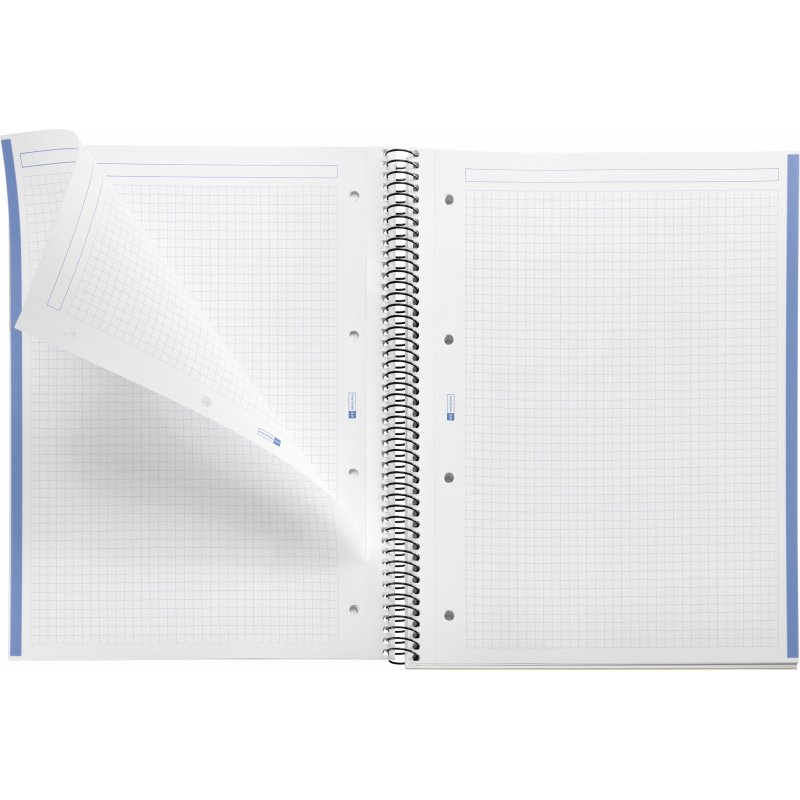Notebook The Original, Couverture souple, A4, quadrillage 5x5 mm, 80 feuilles de 1 couleur, Miquelrius, Bleu.
