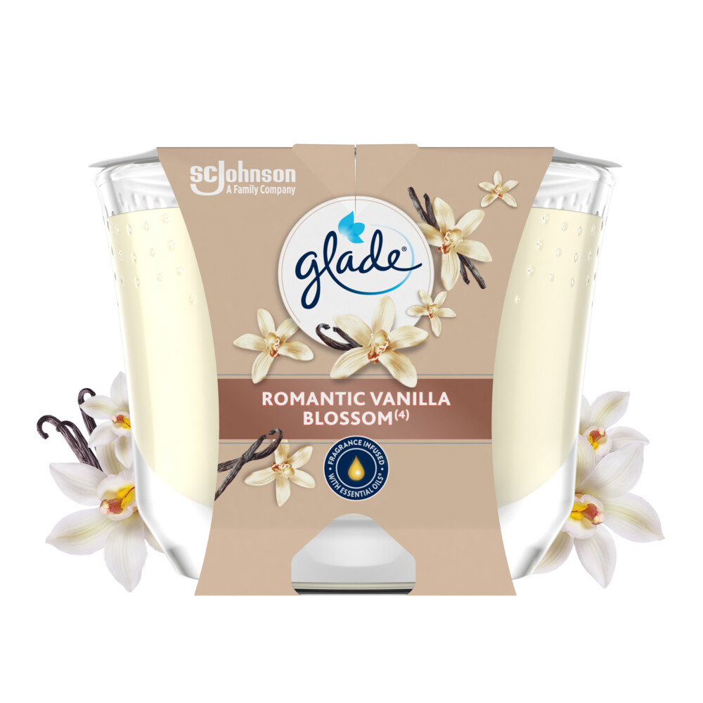 Glade Geurkaars Romantic Vanilla Blossom 100% Raapzaadwax224 gr