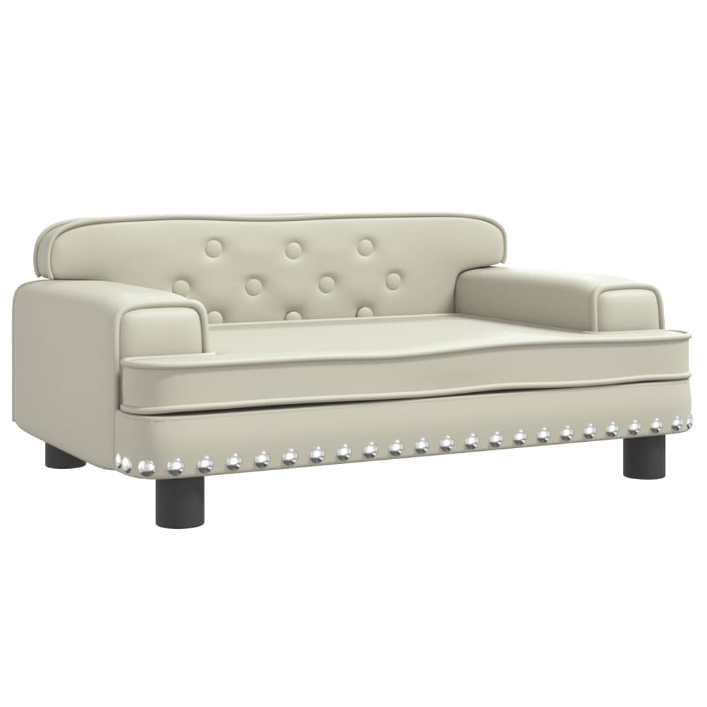 Cama para cães em couro sintético creme vidaXL, 70x45x30 cm