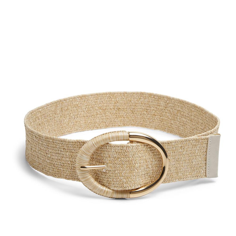 Pieces Ceinture en Paille Beige Femme Pieces Waist Belt