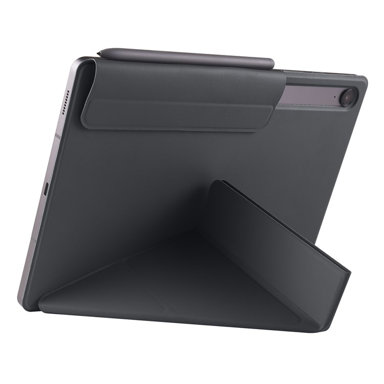Samsung Galaxy Tab S10 Lite / S10 FE / Tab S9 FE / Tab S9 Smart Cover Leder Tasche Schutzhülle Magnetcover Origami Flip Case - Schwarz