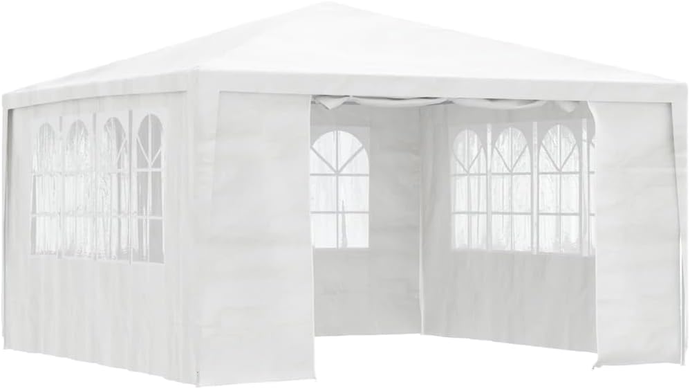 vidaXL Profi Partyzelt mit Seitenwänden UV-beständig Wasserbeständig Pavillon Festzelt Gartenpavillon Gartenzelt Garten Bierzelt 4x4m Weiß 90g/m²