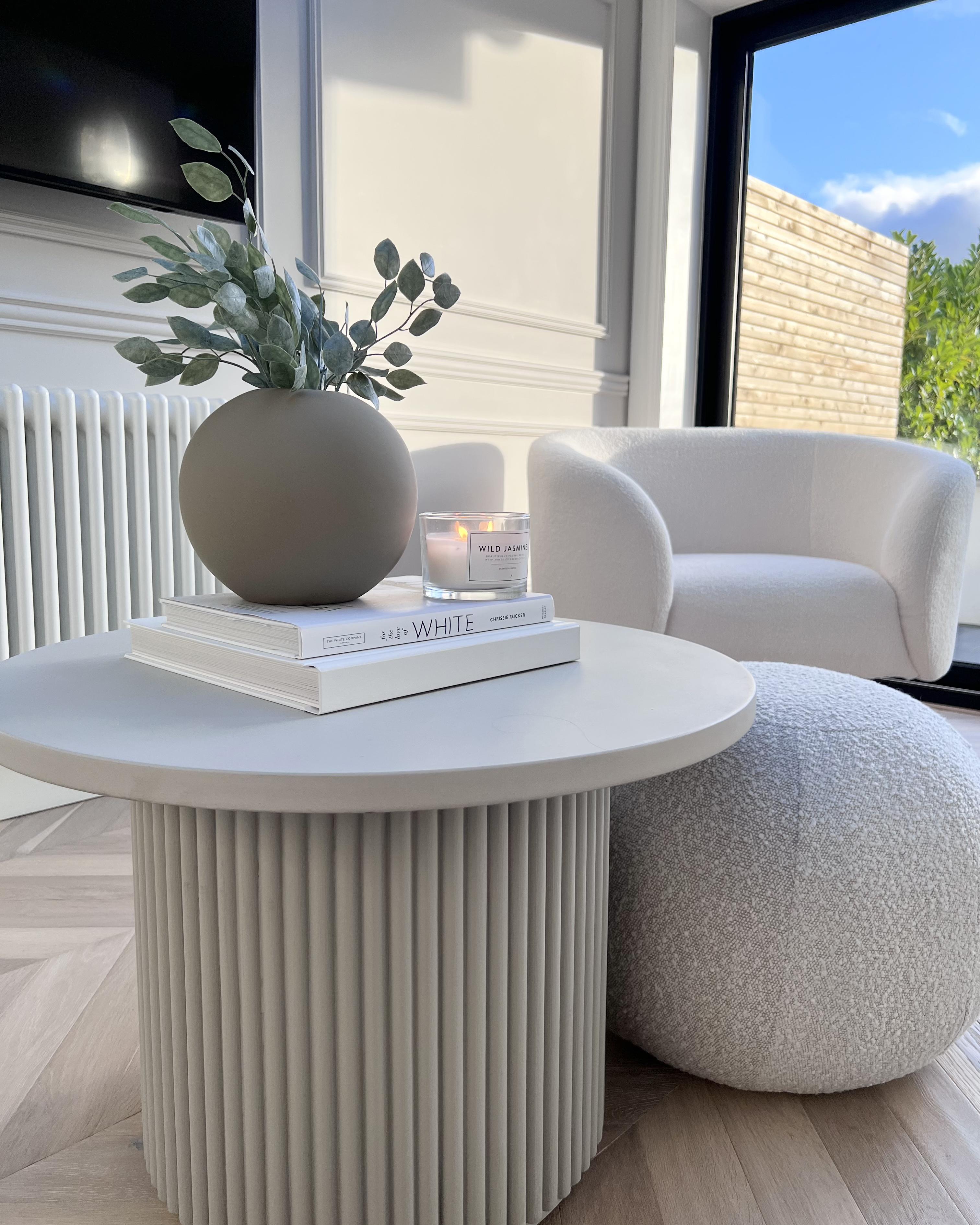 Fauteuil LOEN Bouclé Wit